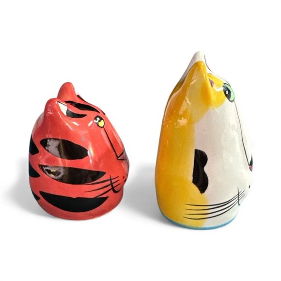 Vintage Catzilla Salt & Pepper Shakers Orange Tabby Cat Kitten - Picture 3 of 6